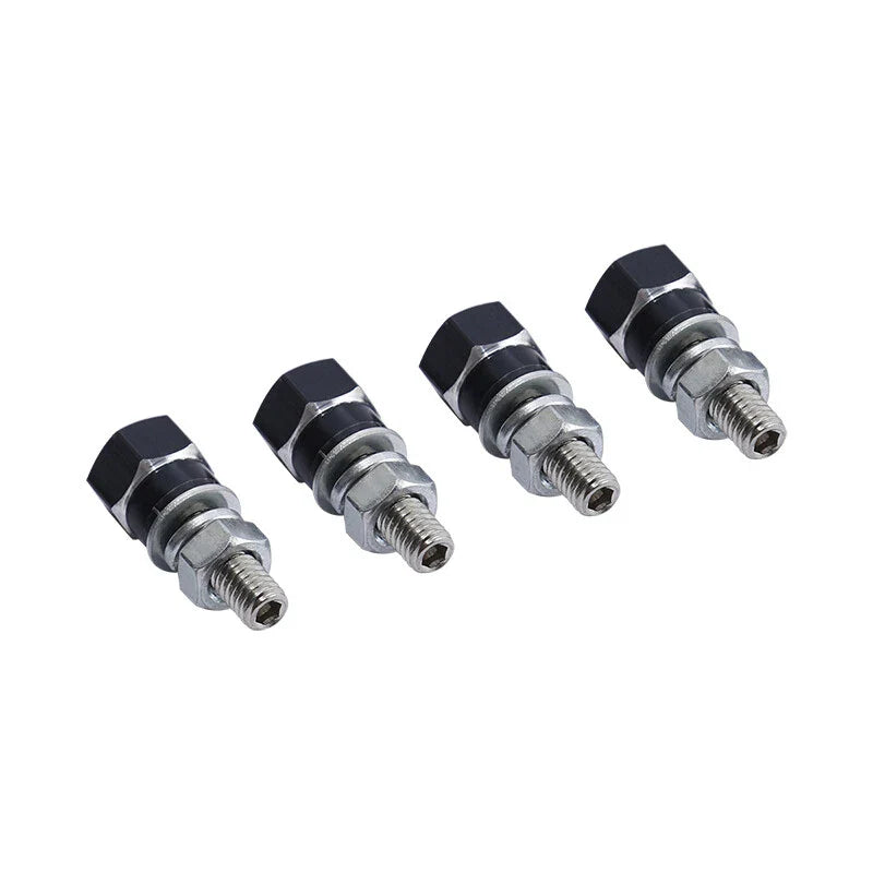 4 x Aluminum Black & Silver Hex License Plate Frame Bolts for Harley Yamaha