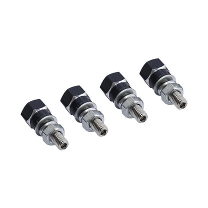 4 x Aluminum Black & Silver Hex License Plate Frame Bolts for Harley Yamaha