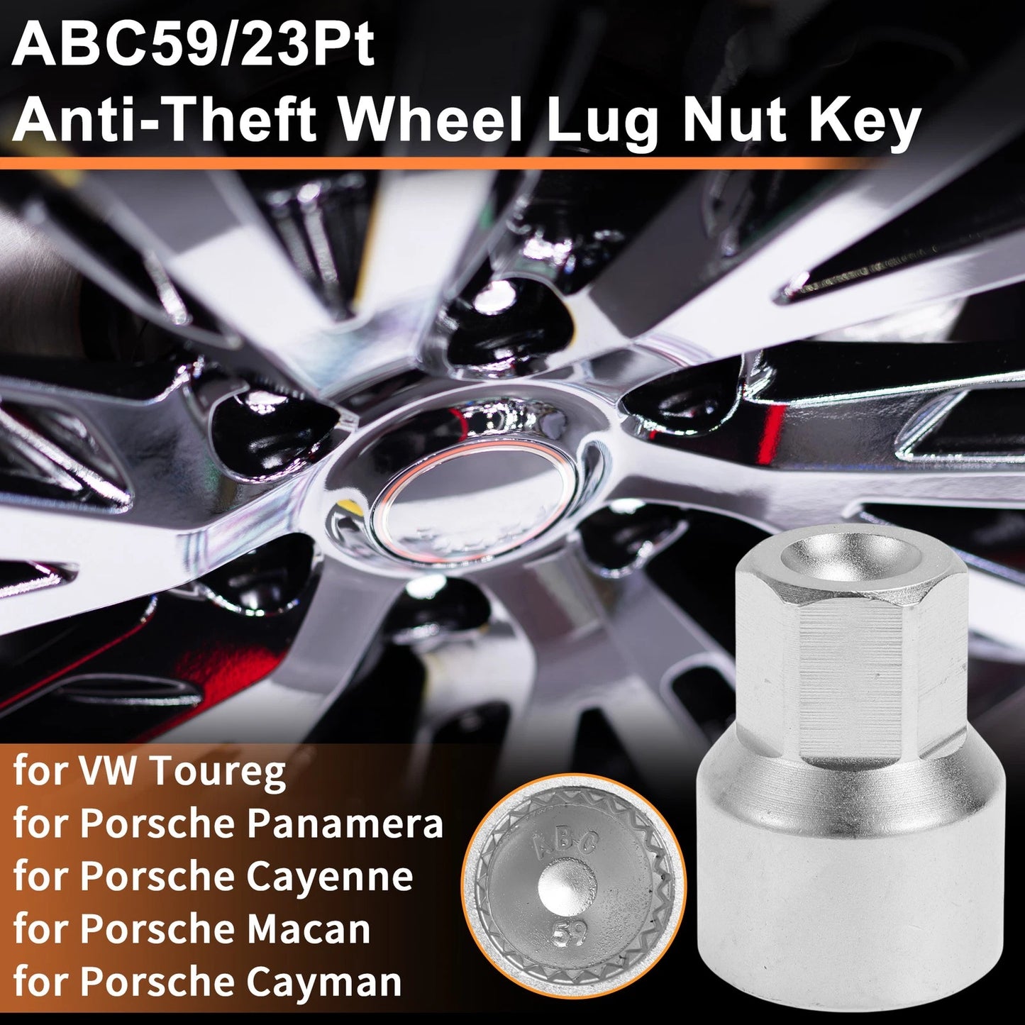 Wheel Lock Lug Nut for VW Touareg (2004–2018) - ABC59/23Pt
