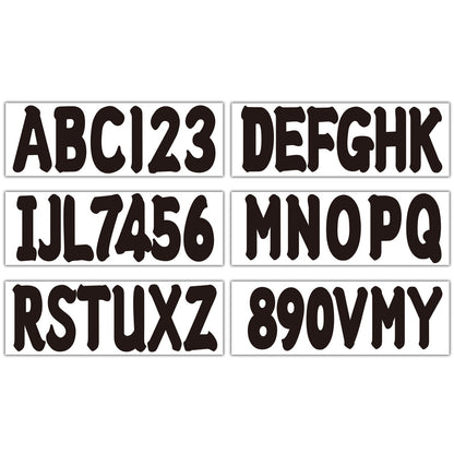 Set of 4 Black Boat Registration Numbers & Letters 3" Decal Stickers