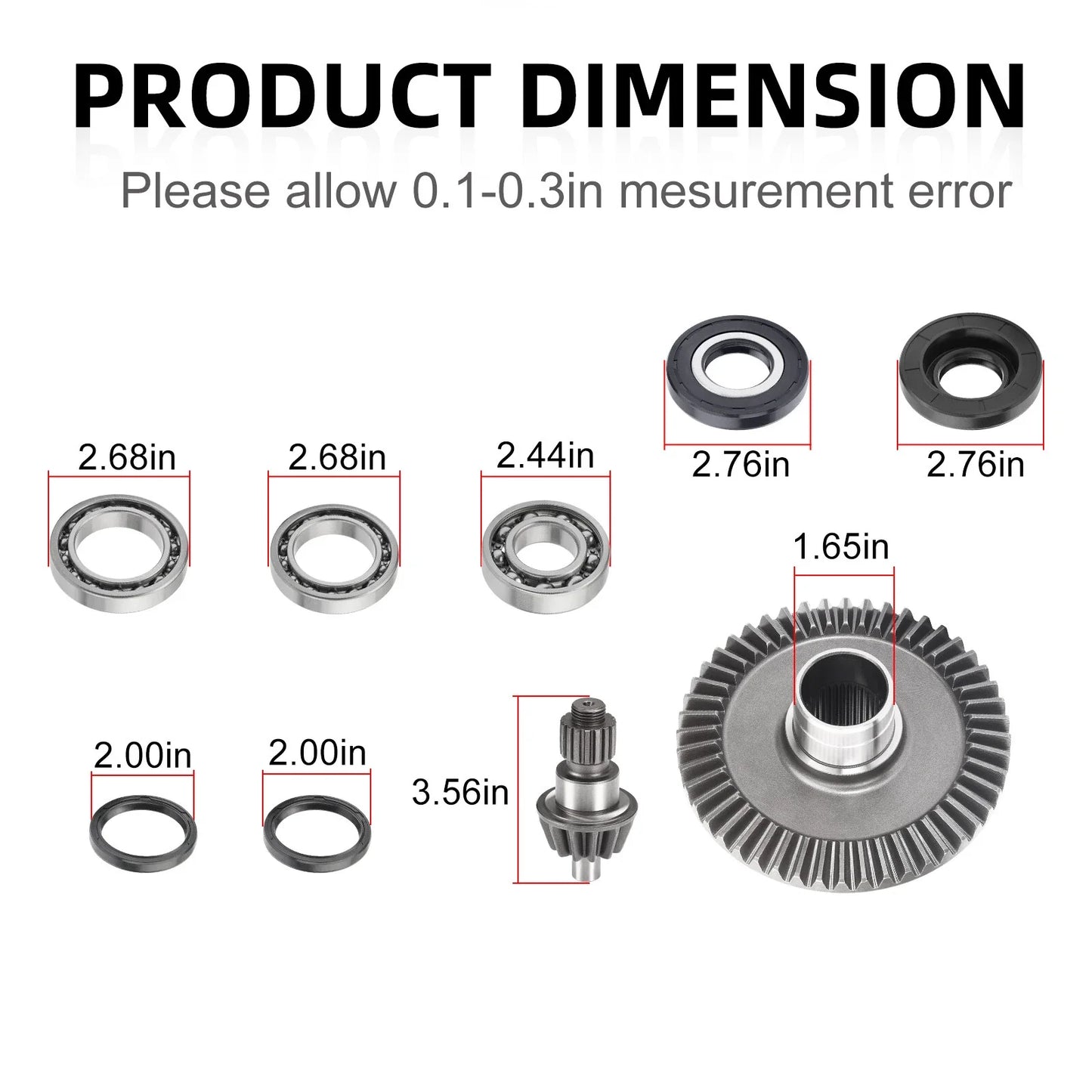 Rear Differential Rebuild w/ Gear Kit for Honda Recon 250 TRX250 (1997–2023)