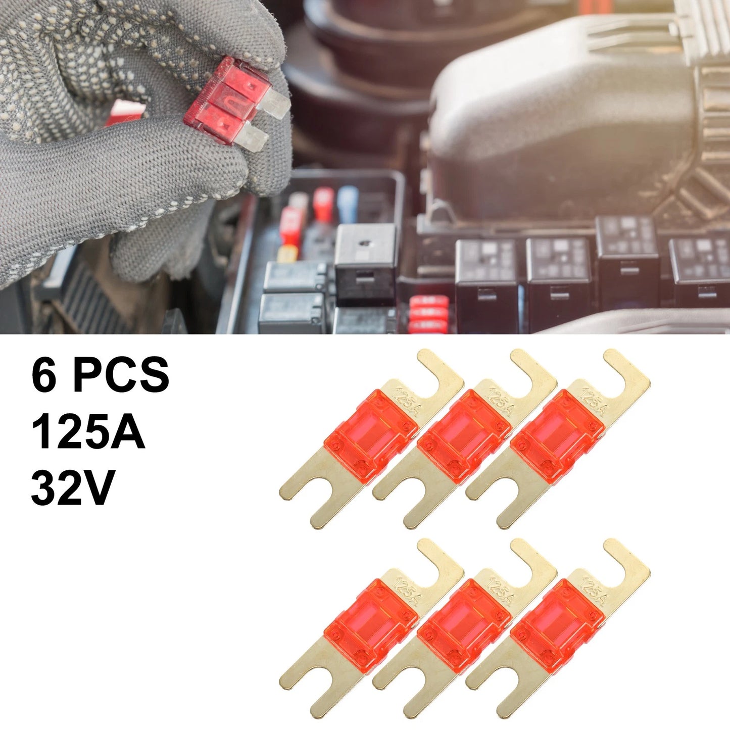6pcs 125A AFS Mini ANL Fuse for Car Truck Motorcycle Boat Audio (All Years)