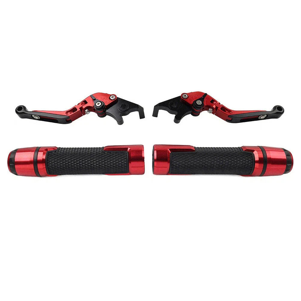 Red Extendable Brake Clutch Lever Grip Set for Yamaha YZF R1 R6S (2004-2023)