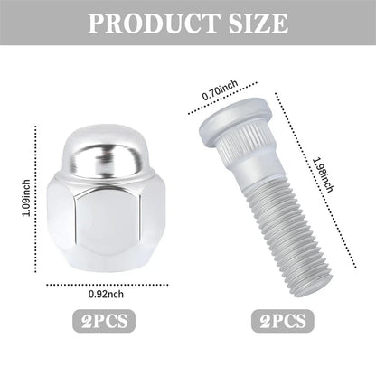 Wheel Stud Bolt Set for Hyundai Sonata, Santa Fe, Veloster, Kia Sportage (2006-2023)