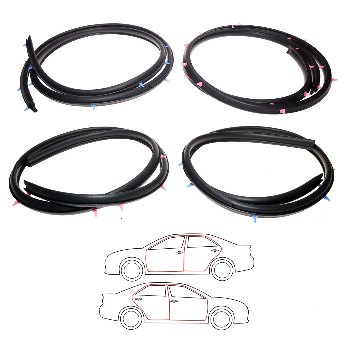 Rear Door Weatherstrip Set for Nissan Sylphy N16 (2000–2006)