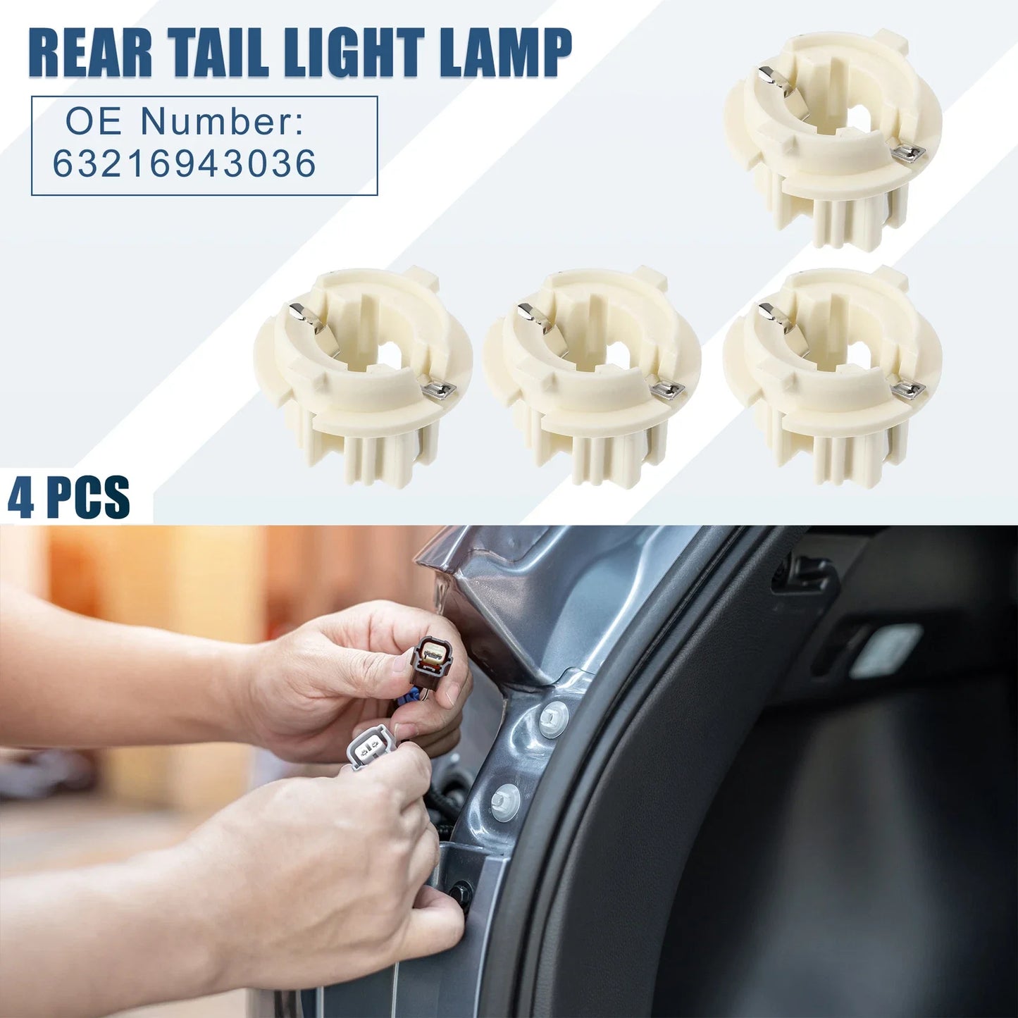4 x Bulb Socket Holder Rear Tail Light for BMW 7 Series X5 X3 E53