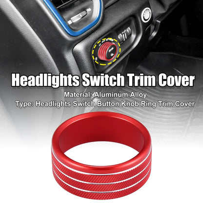 Headlight Switch Button Knob Trim Cover for Dodge Ram 2018-2021 Red