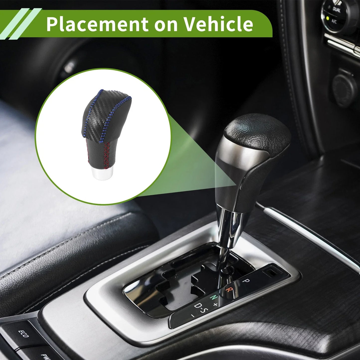 Car Gear Shift Knob Cover for Lexus RX350 2023-2024 Black Microfiber Leather