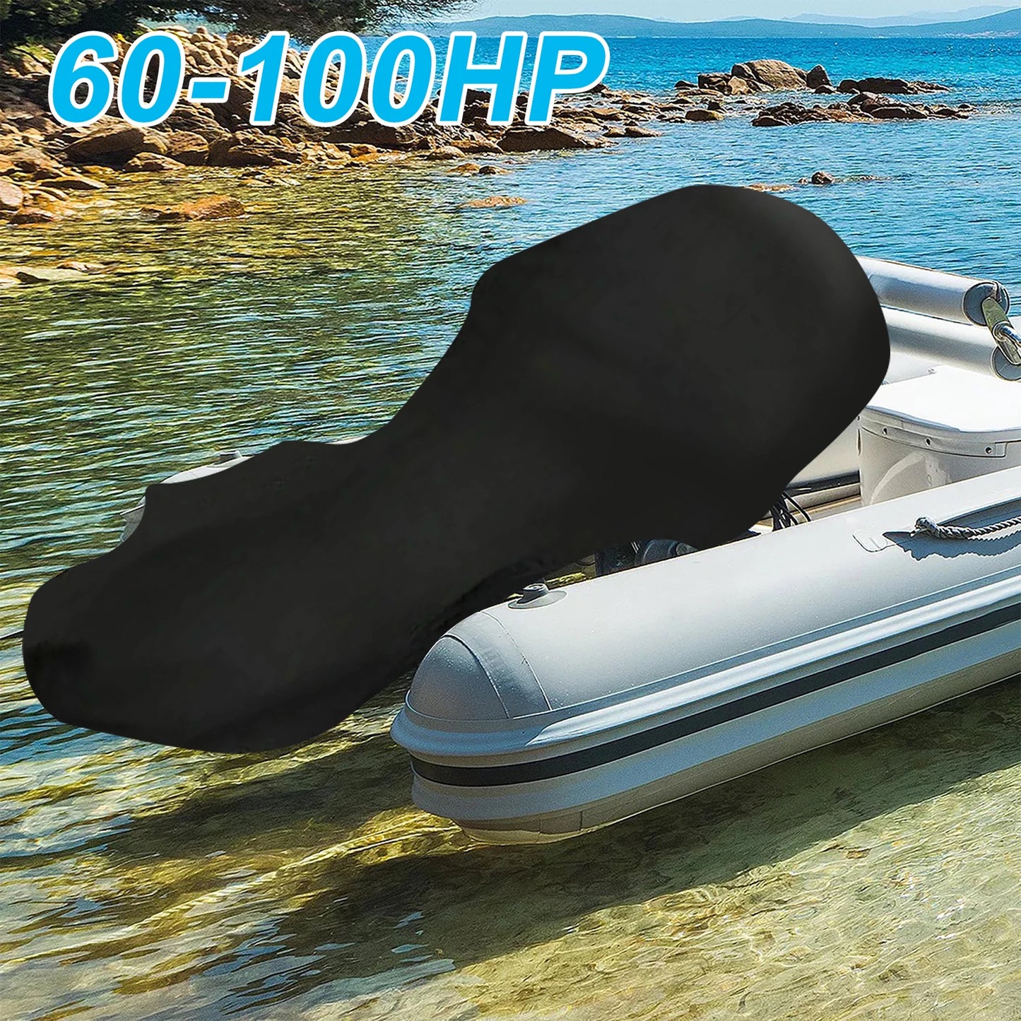 420D Oxford Cloth Outboard Motor Cover for Up to 100HP (Fits 60-100HP)