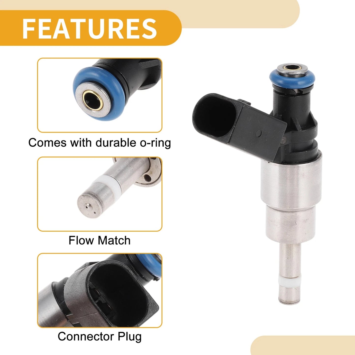 1 Pc Fuel Injector No.06F906036G/0261500039 for Audi A3 2.0 TFSI (2006–2008)