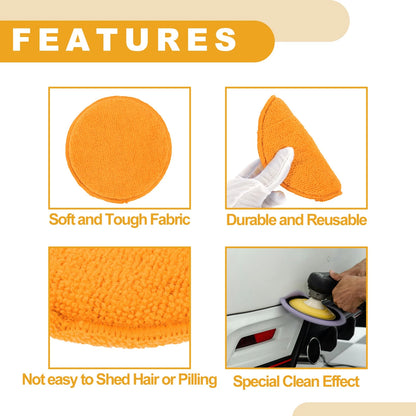 Set of 4 Polishing Buffing Pads for Auto Waxing (12.5cm)