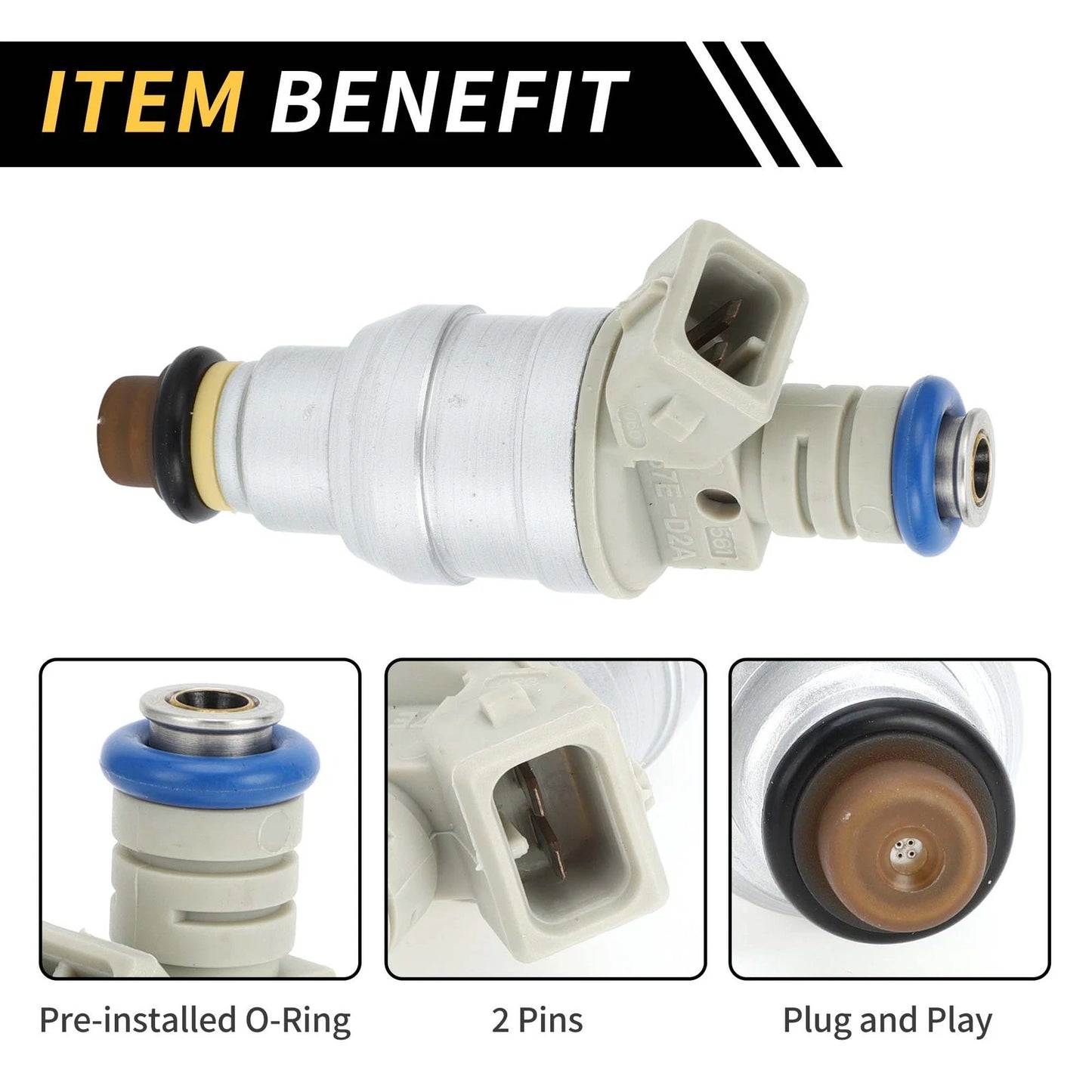 Fuel Injector for Ford Ranger (1985–2001) 4 Holes Silver Tone Beige