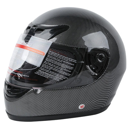 Carbon Fiber Black DOT Adult Flip Up Full Face Motorcycle Helmet - S M L XL