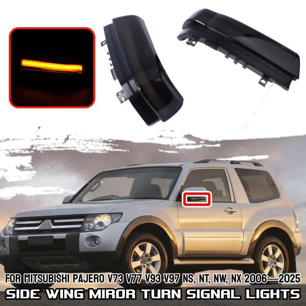 2x Side Wing Mirror Turn Signal Light for Mitsubishi Pajero (2006–2025)