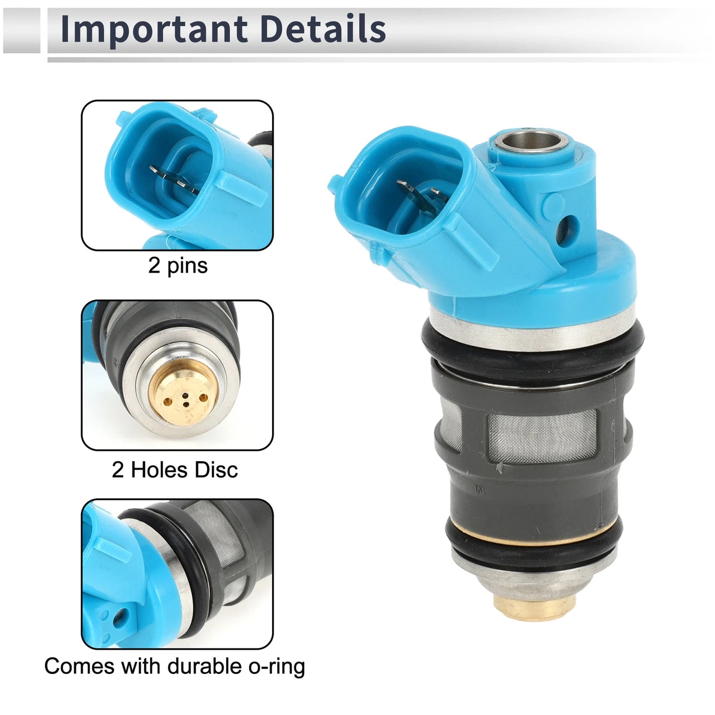 Fuel Injector for Toyota Hilux RZN14 Hiace RZH1 Dyna RZY2 (1 Pc) Blue Silver Tone