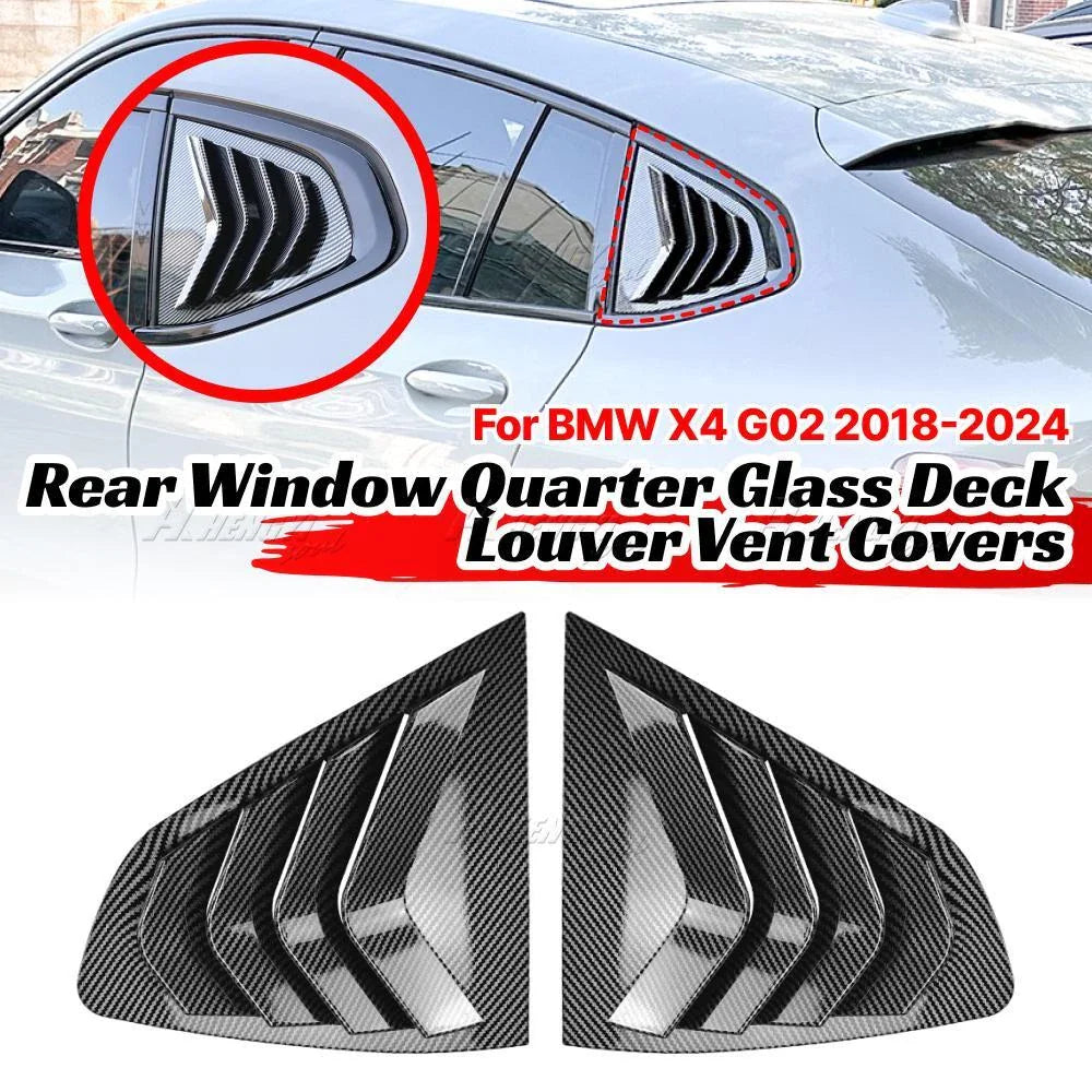 Carbon Style Rear Window Louver Vent Cover for BMW X4 (2018–2024)