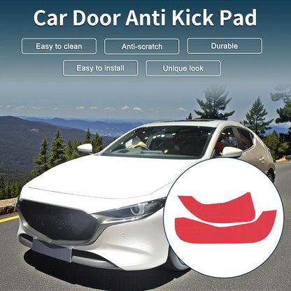 Set of 4 Car Door Anti Kick Pads for Mazda 3 Fastback Sedan (2019–2025) Carbon Fiber Red