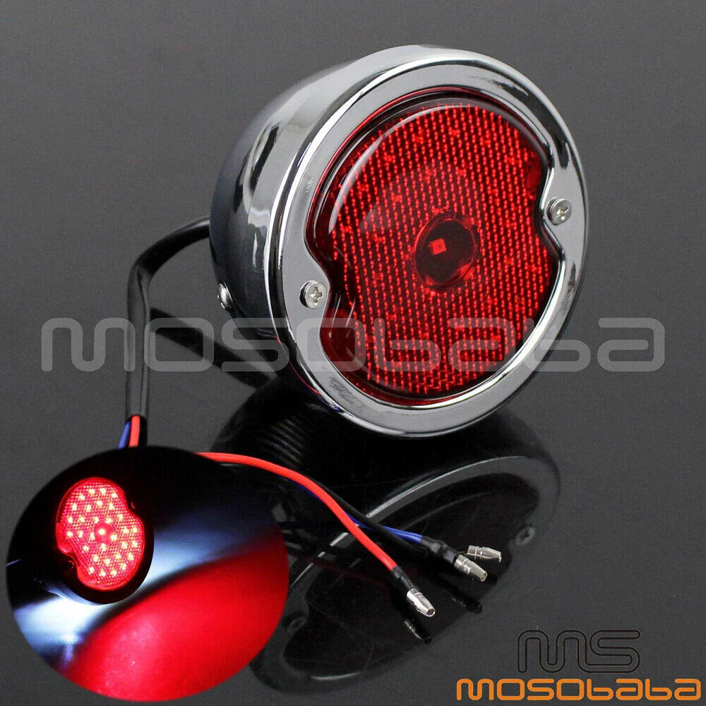 Chrome LED Tail Light Indicator Red Lens for Ford Pick-ups (1933-1936)