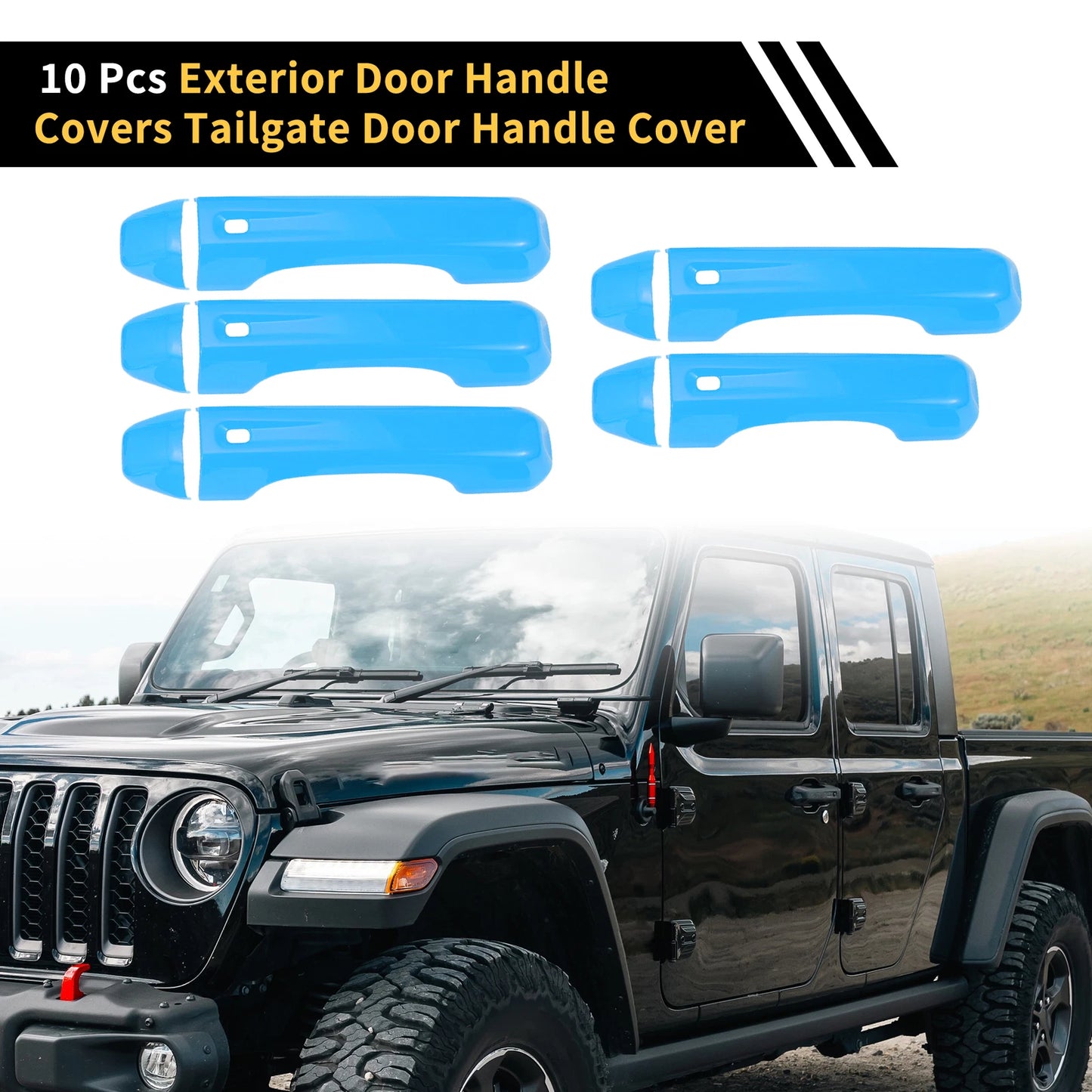 Set of 1 Door Tailgate Handle Cover for Jeep Wrangler JL JLU (2018–2022) Light Blue
