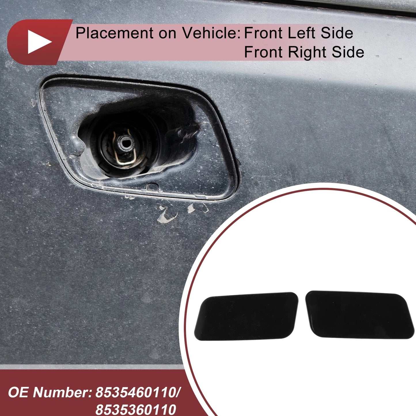 Front Bumper Headlight Washer Nozzle Cover Cap 8535460110 for Toyota Land Cruiser