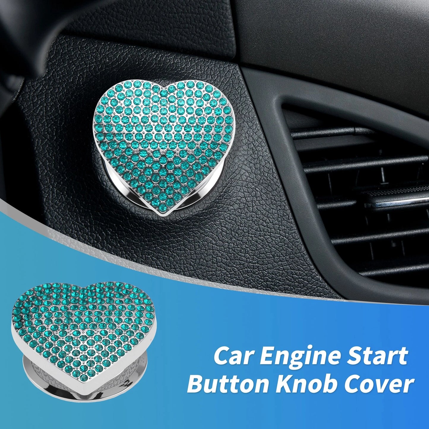 Control Switch Knob Button Cover Trim Ring for Universal (4 x 4.5 cm) Light Blue