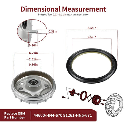 Front Brake Drum Hub & Seal for Honda Rancher 350 TM/TE (2000–2006)