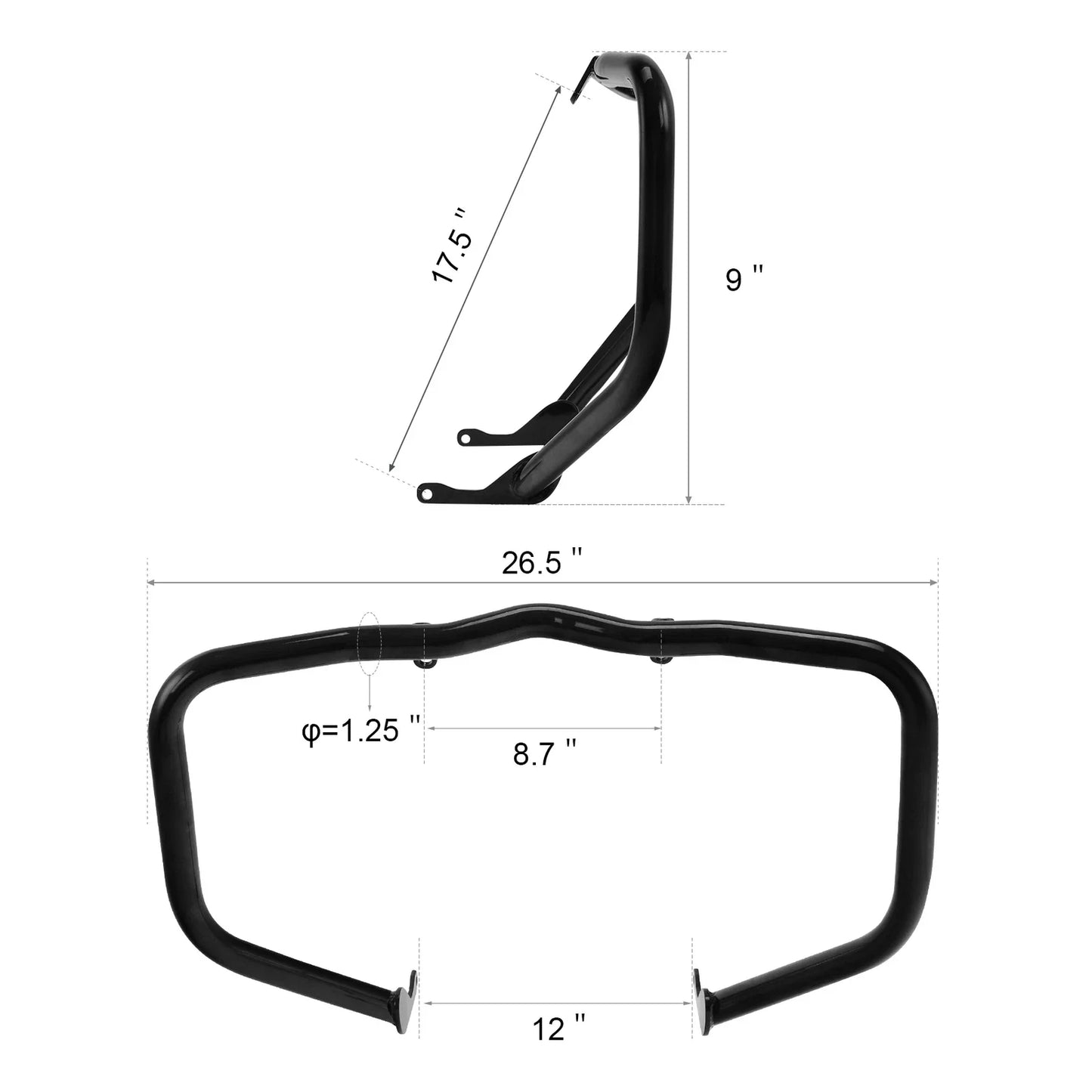 Glossy Black Engine Guard Crash Bar for Harley Sportster S (2021-2024)