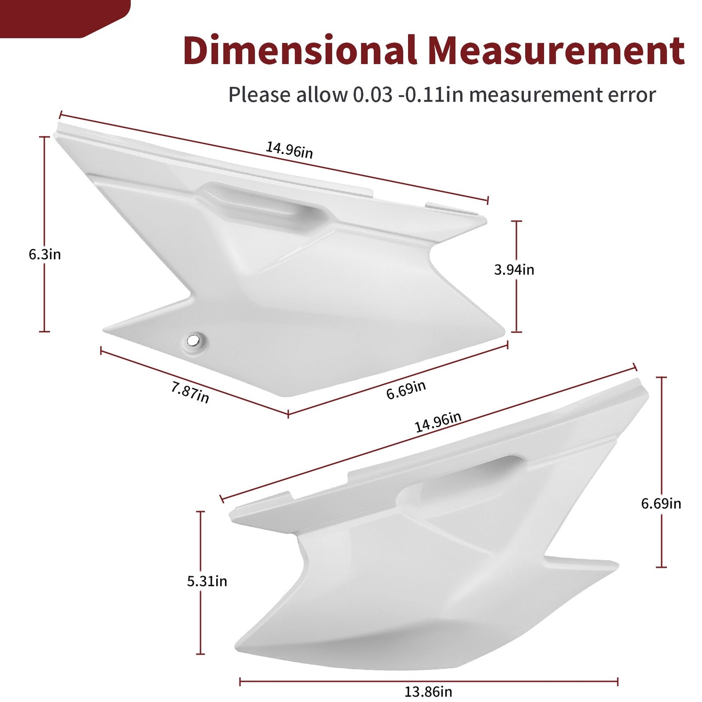 Set of 2 Rear Side Covers for Kawasaki KLX140L KLX140G KLX140 (2008–2024) White