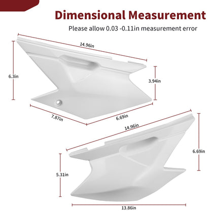 Set of 2 Rear Side Covers for Kawasaki KLX140L KLX140G KLX140 (2008–2024) White