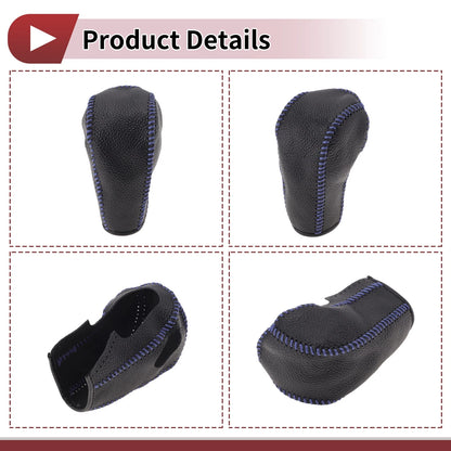 Gear Shift Knob Cover for Ford Edge (2011–2014) Blue Faux Leather