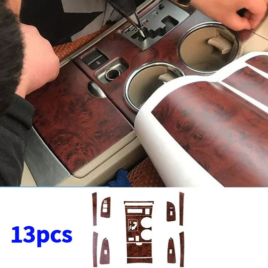 Wood Grain Interior Stickers Trim Decals for Toyota Highlander (2008–2013)