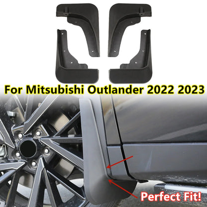 4x Front Rear Splash Fender Mud Flaps for Mitsubishi Outlander (2022–2023)