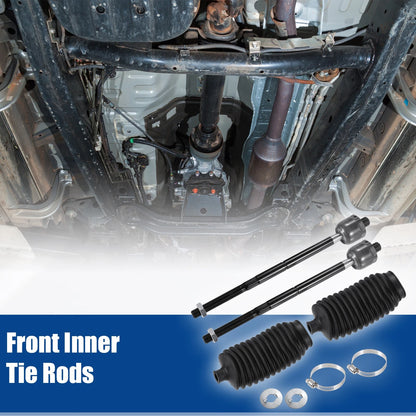 Set of 4 Front Inner Tie Rods for Chrysler 300 (2011–2014) with Boots