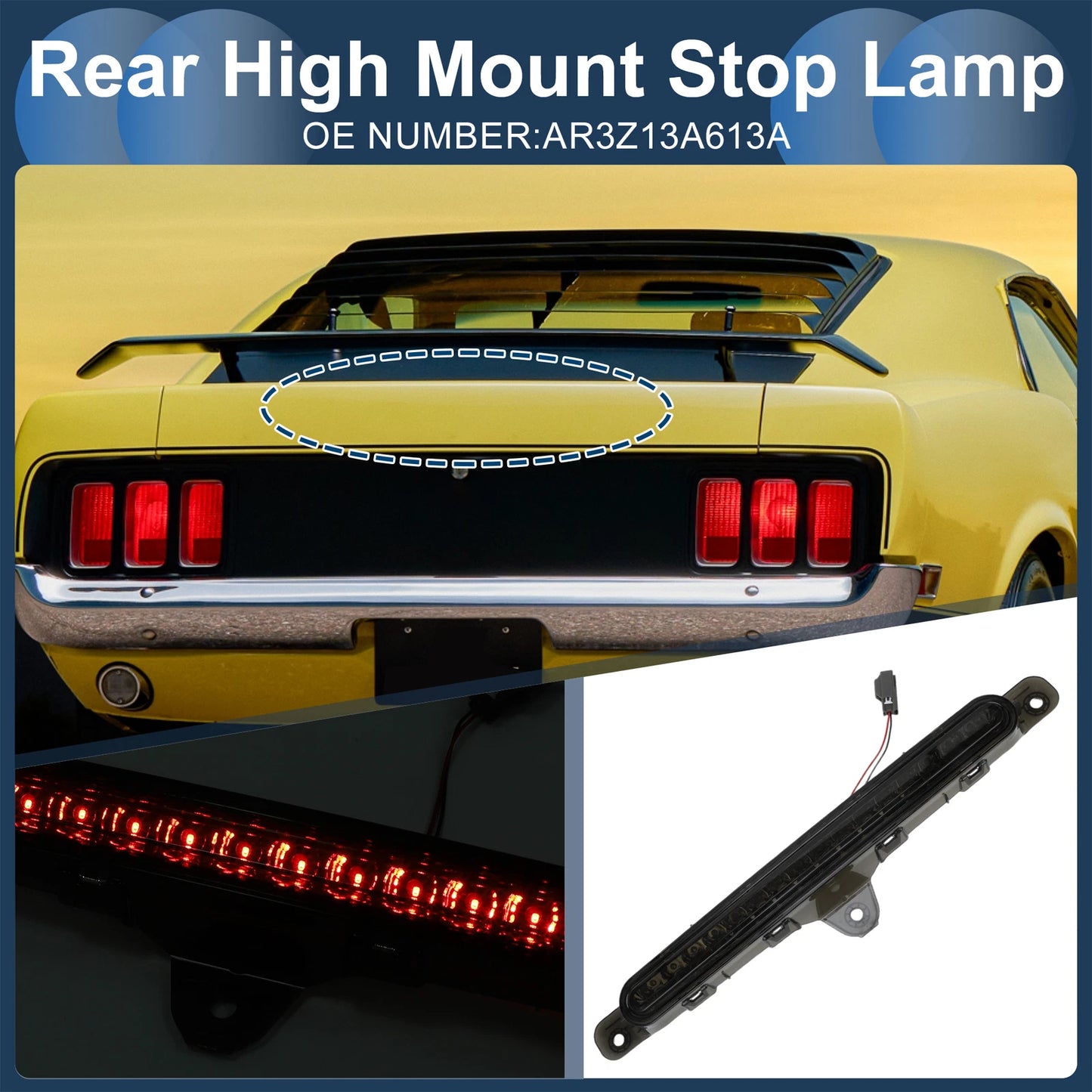 LED Third Brake Light for Ford Mustang (2010–2014) Black Housing