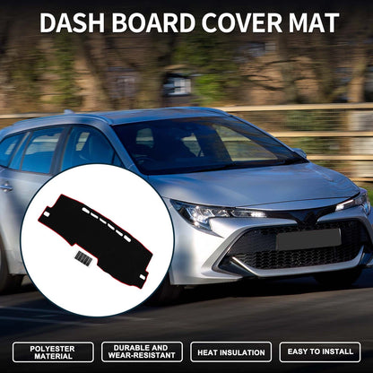 Dashboard Cover Mat for Toyota Corolla (2007–2012) Black Red 1 Set
