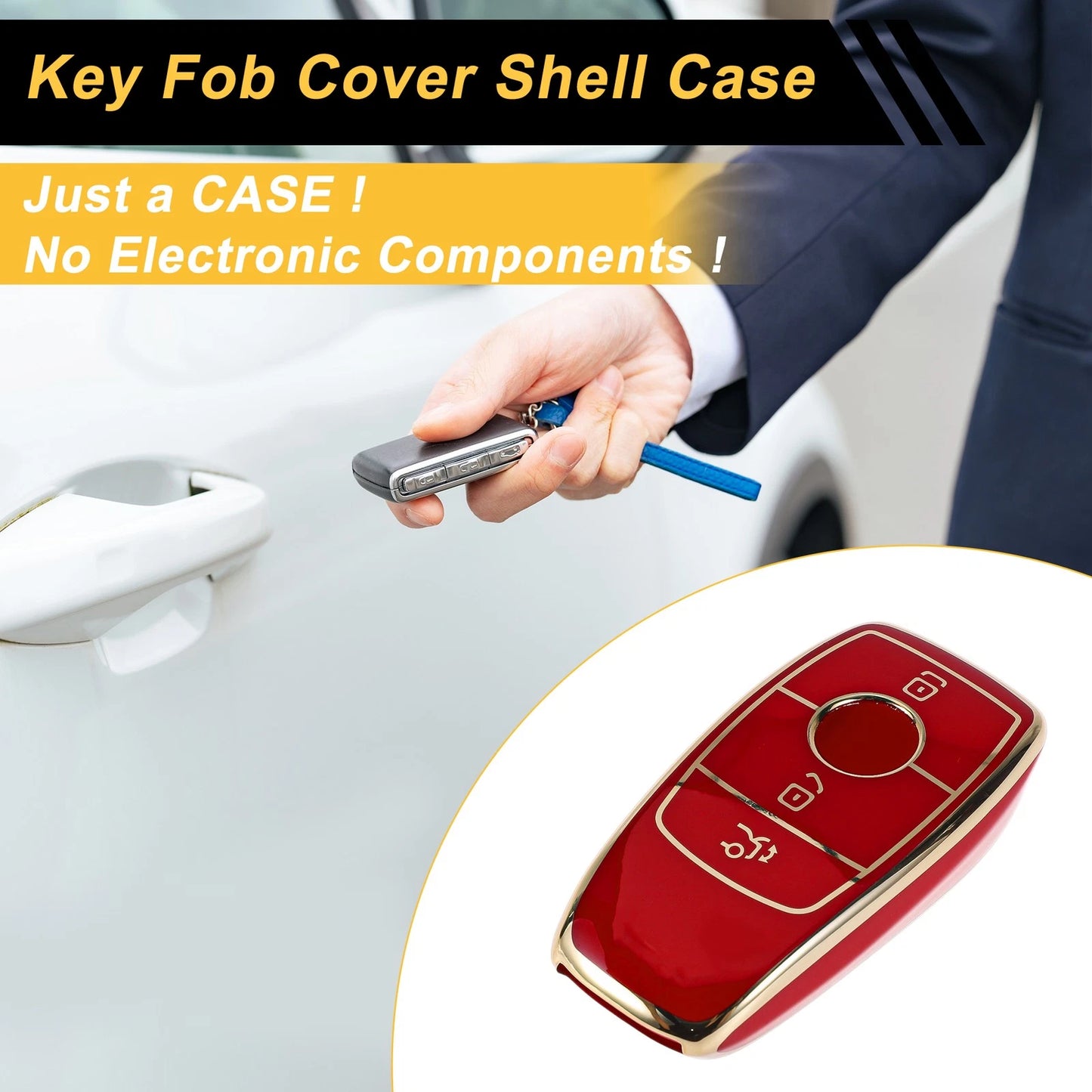 TPU Car Key Case for Mercedes Benz E Class (3 Buttons)