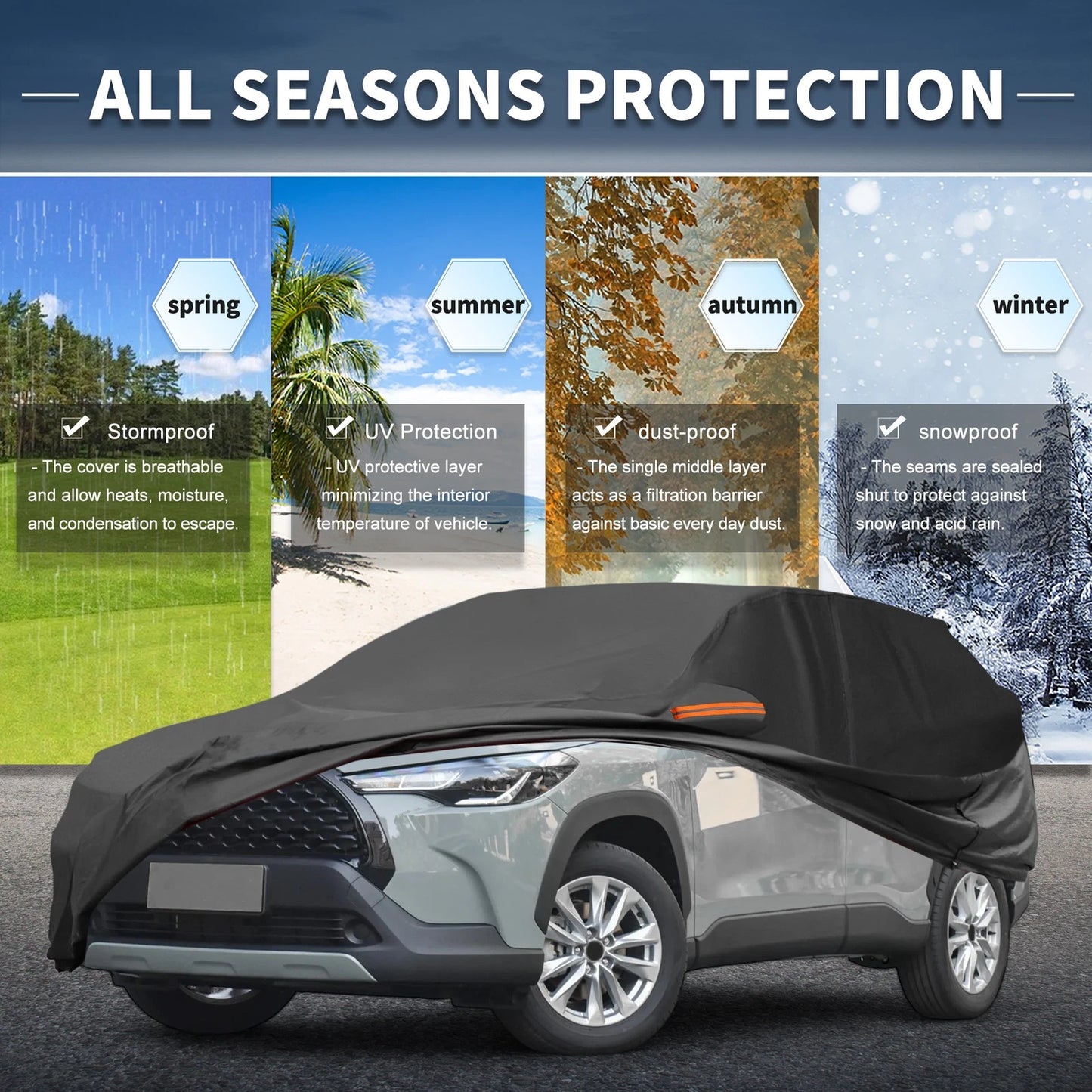 Waterproof 210D-PU Car Cover for Toyota Corolla Cross (2022–2023)