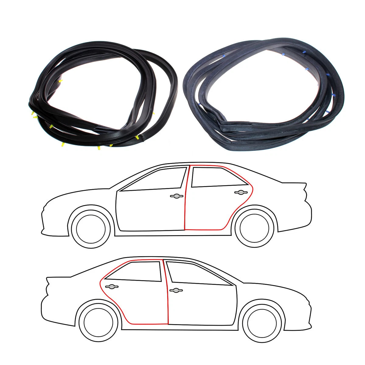 Rear Door Weatherstrip x2 for Mazda Familia 323 GLC 1980-1985