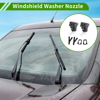 Windshield Washer Nozzle Set of 2 with Y Hose Connector for Ford Edge (2007–2011)