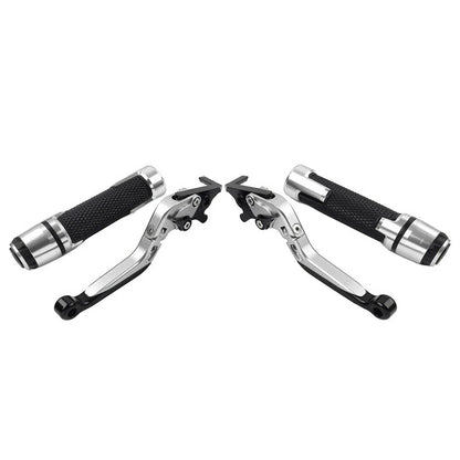 Silver Extendable Brake Clutch Levers Grip Set for Kawasaki ZX10R (2016-2023)