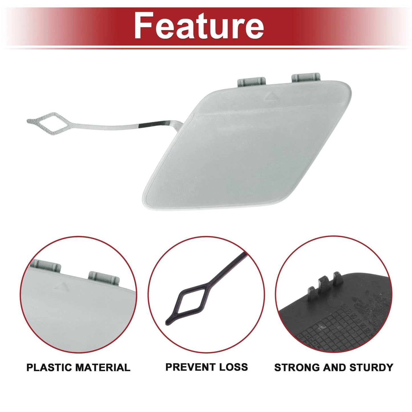 Rear Car Bumper Tow Hook Cover for BMW 428i (2014–2016) No. 51127363264 Silver