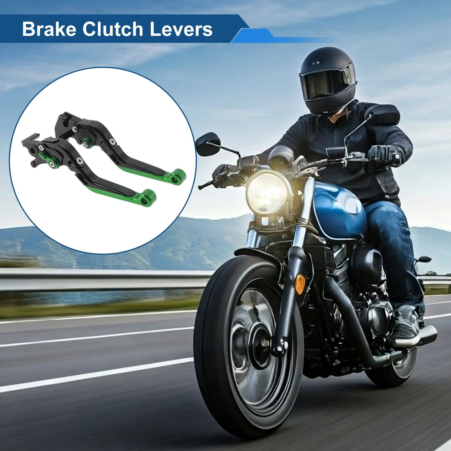 Adjustable Brake Clutch Levers for Yamaha MT125 (2014–2021) Black Green