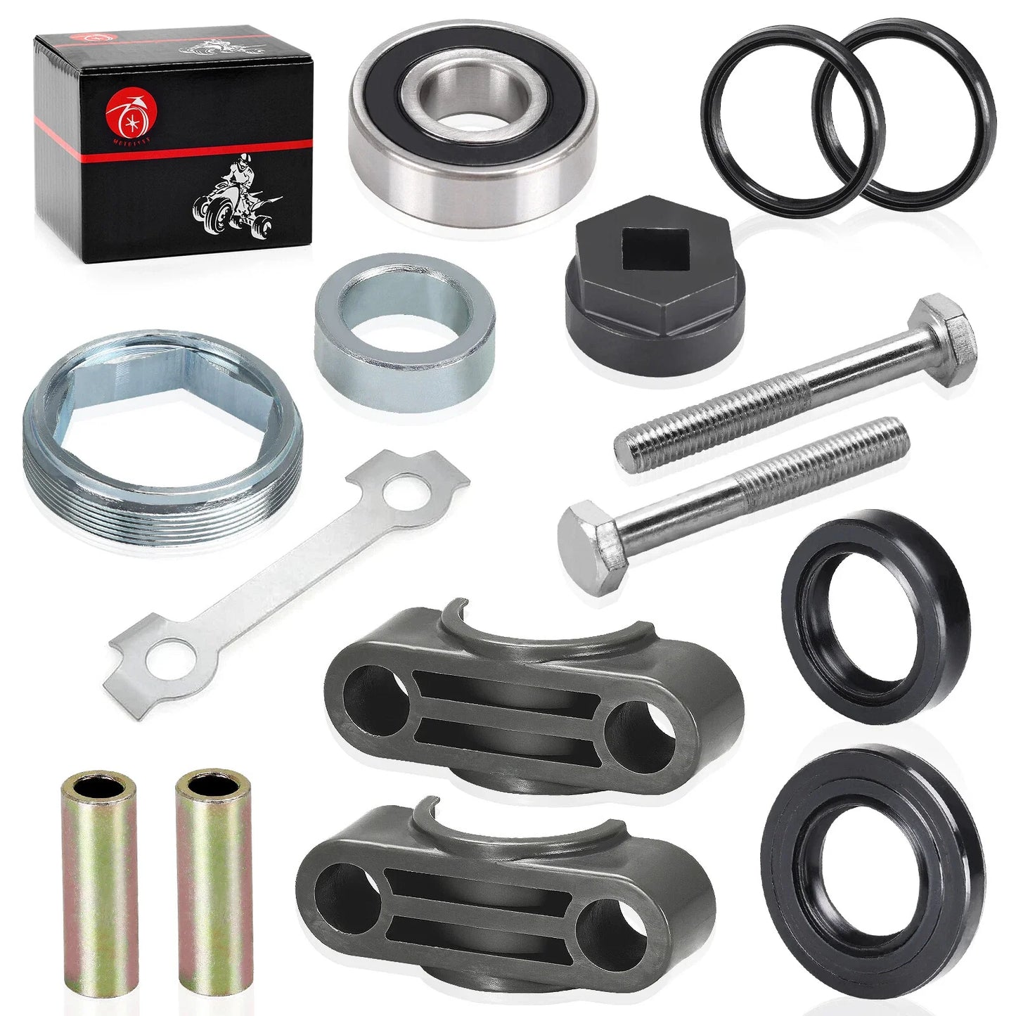 Steering Stem Bushing Bearing Seal Holder Nut for Yamaha Grizzly (2003–2024)