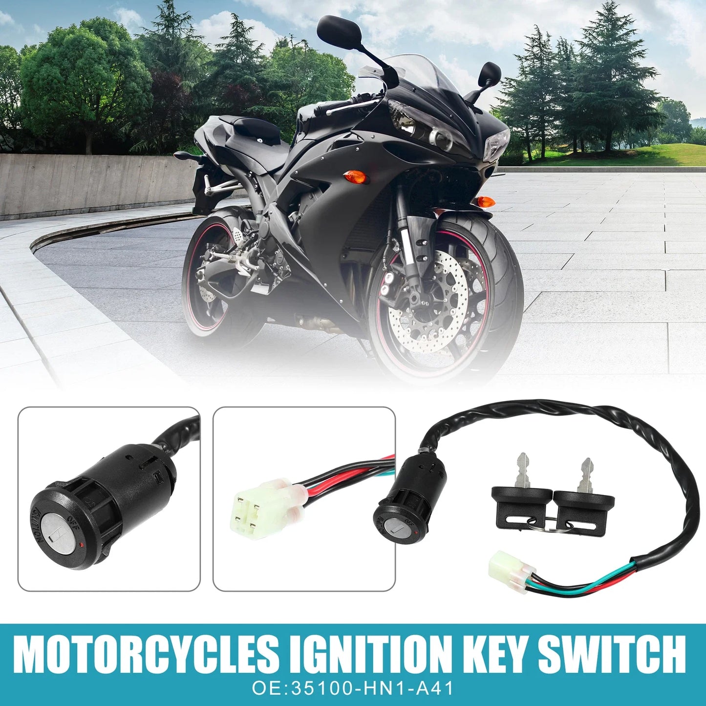 Motorcycle Ignition Key Switch for Honda 400EX (2005-2008)