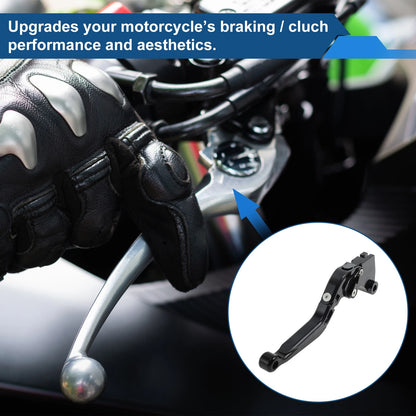 Short/Long Brake Clutch Levers for Kawasaki Z250SL (2016–2017) 1 Pair Solid Black