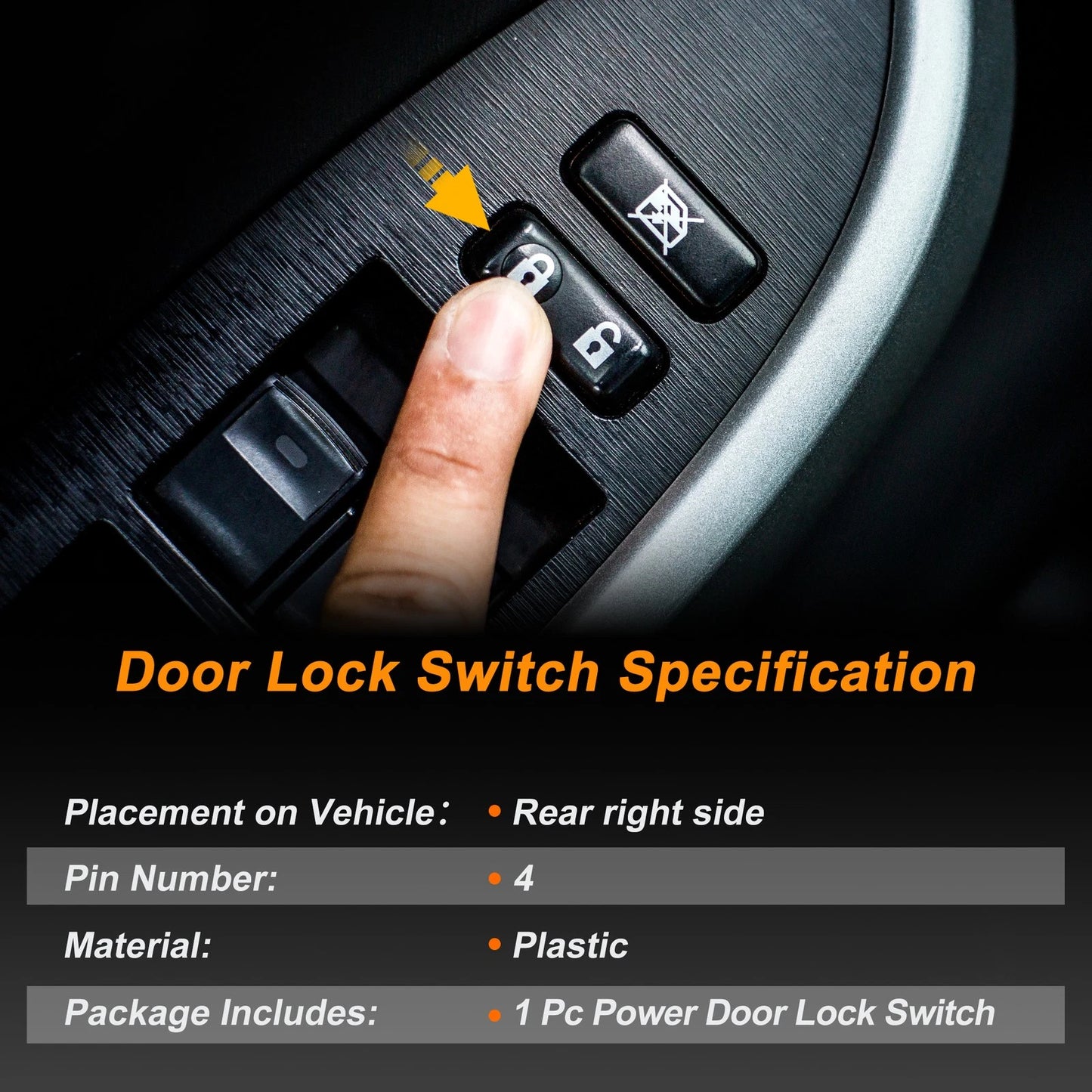 Rear Right Door Lock Switch for Audi Q5 (2009–2017) 8RD962108A