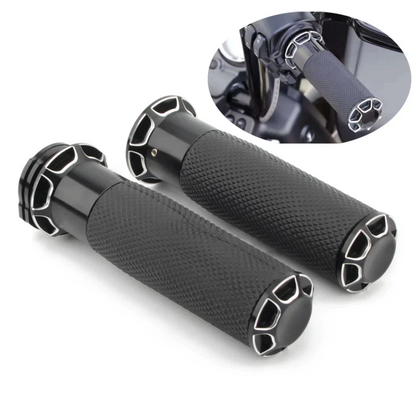 1" Black Hand Grips for Harley Touring Dyna Sportster