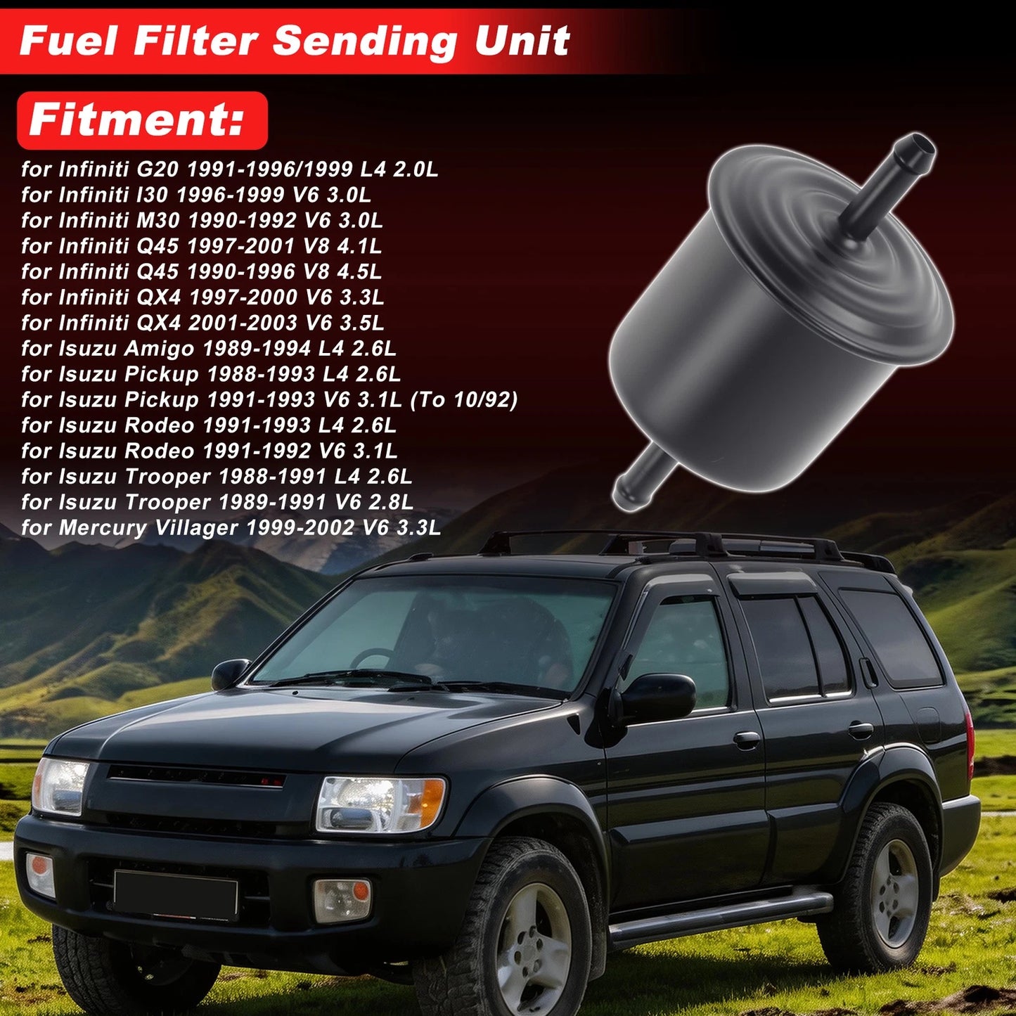 Fuel Filter Assembly for Infiniti G20 (1991–1996, 1999) No. 33023 Metal 1 pc