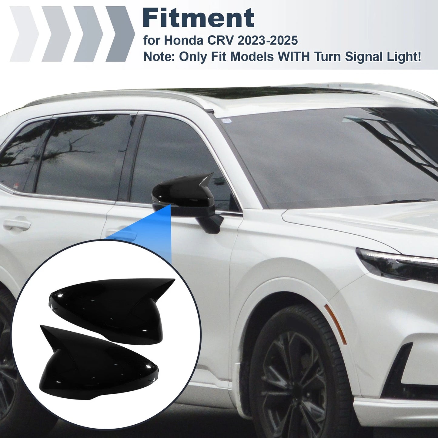 2PCS Ox Horn Rear View Mirror Cover for Honda CRV (2023–2025)