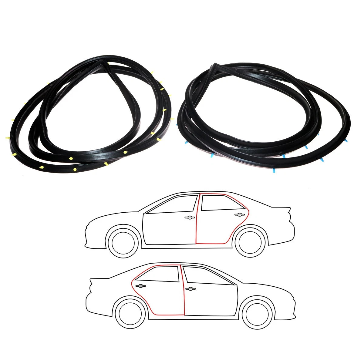 Rear Door Weatherstrip Pair for Toyota Corona (1980–1992)